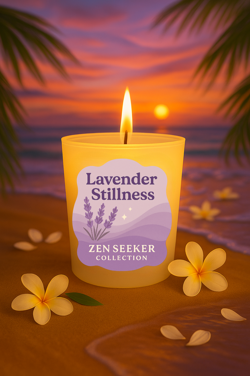 Zen Seeker Aromatherapy Soy Candle | Lavender, Jasmine & Ocean Scents | Coconut Soy