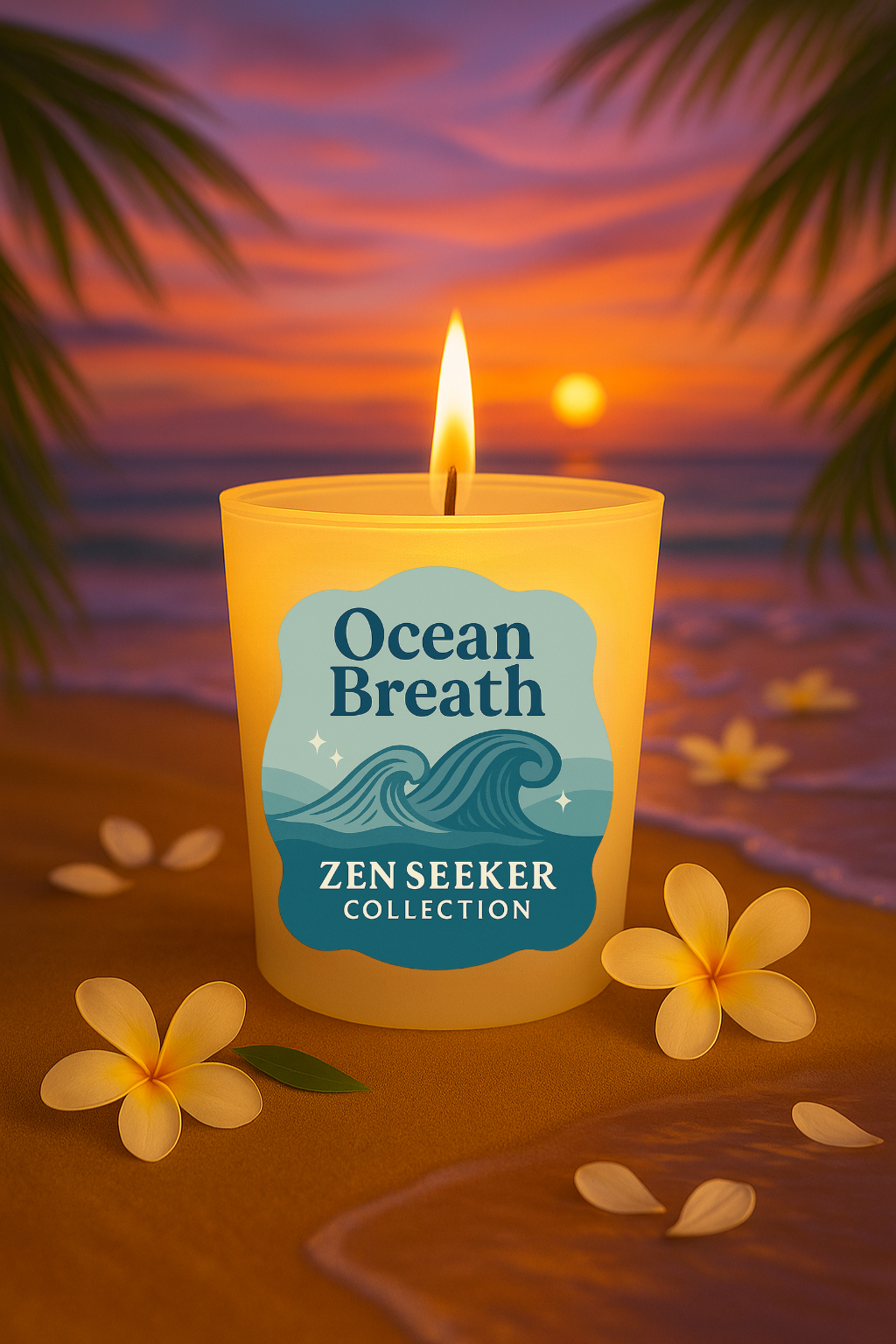 Zen Seeker Aromatherapy Soy Candle | Lavender, Jasmine & Ocean Scents | Coconut Soy